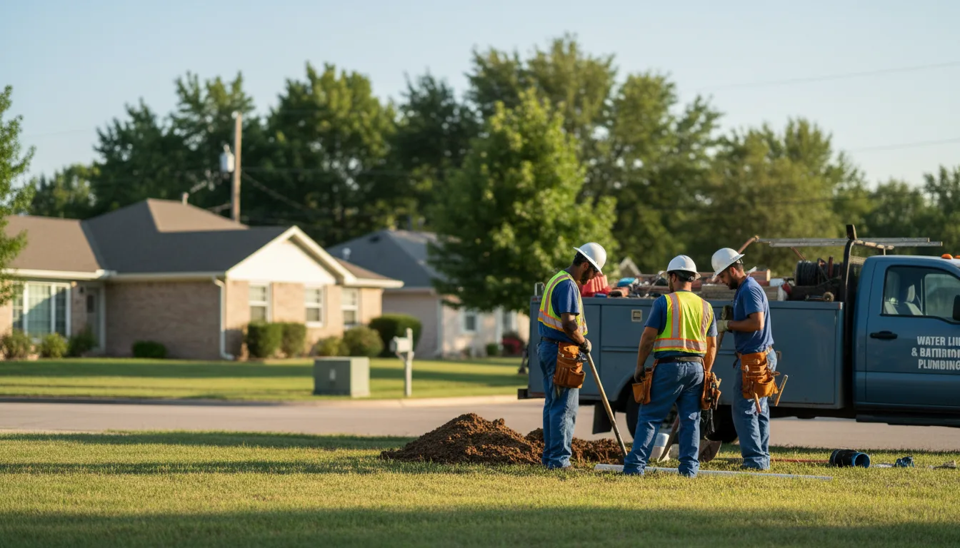 Residential water line and bathroom plumbing service in Marshall, OK